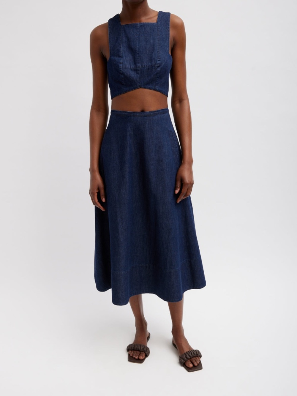 Tibi denim crop top
